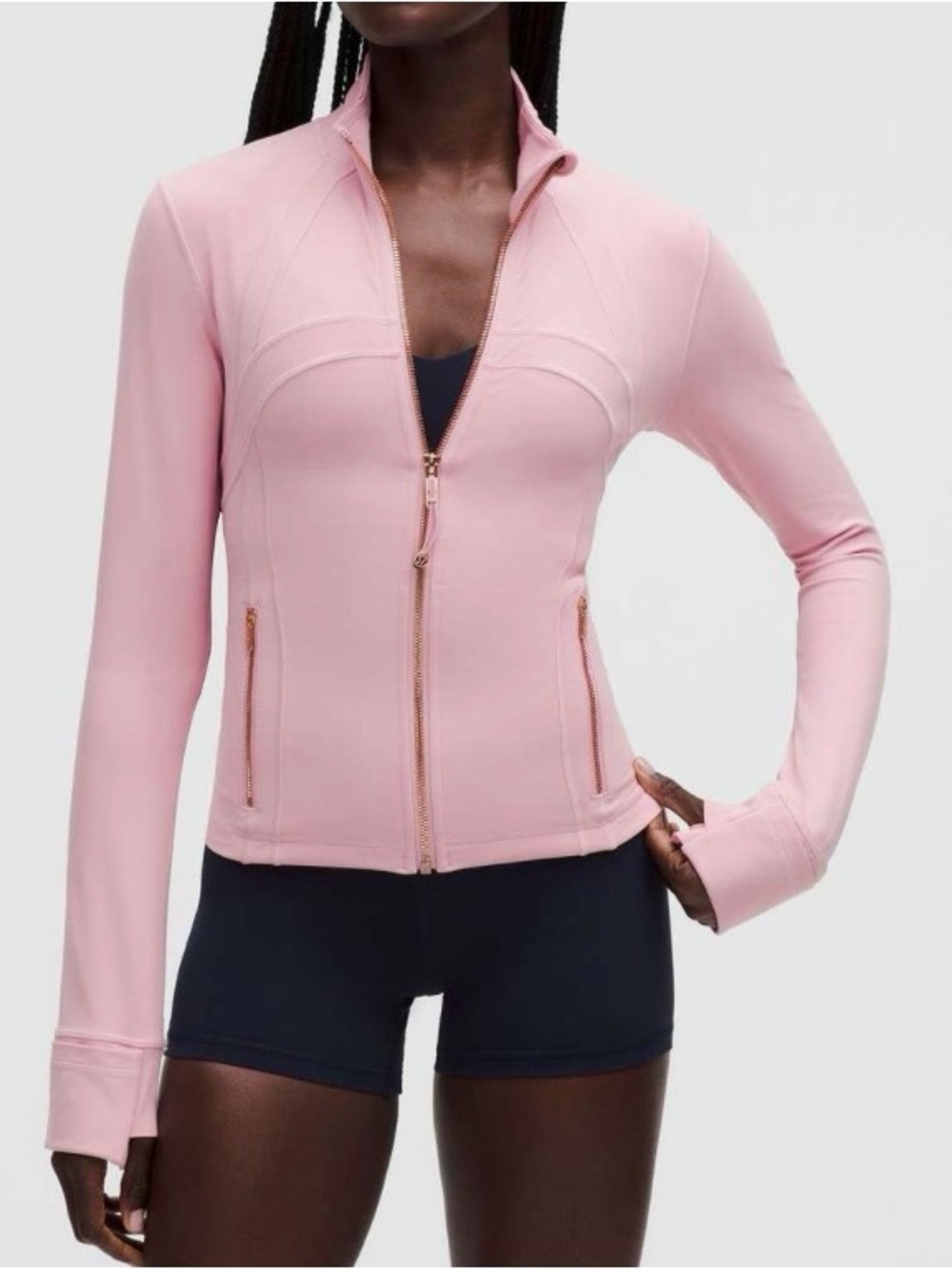 Lululemon Define Cropped Jacket Nulu ~ 4 ~ Pink with Rose Gold - Picture 15 of 16
